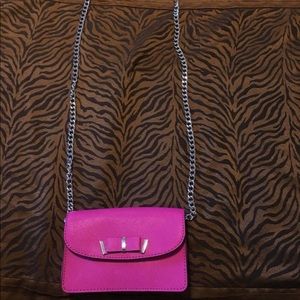 Michael Kors hot pink mini-cross body purse.